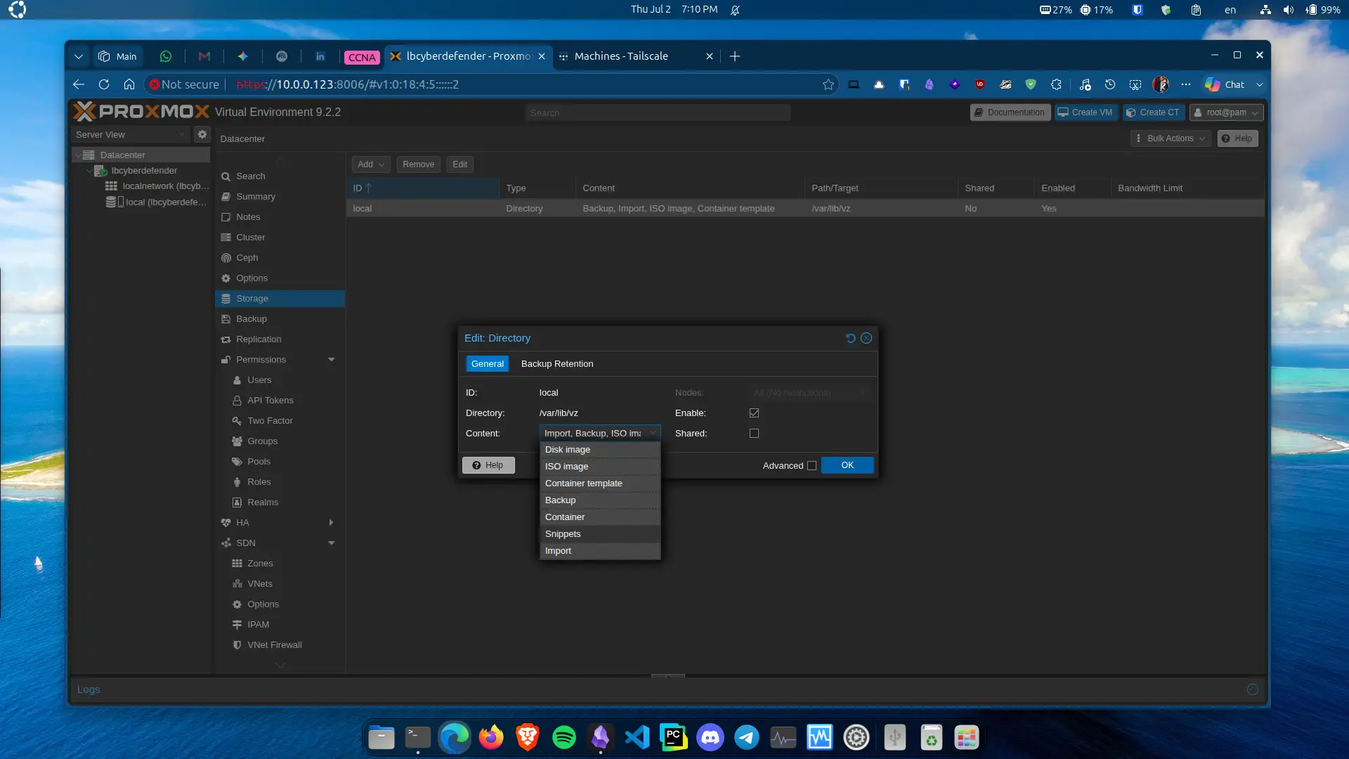 Proxmox VM Storage Setting